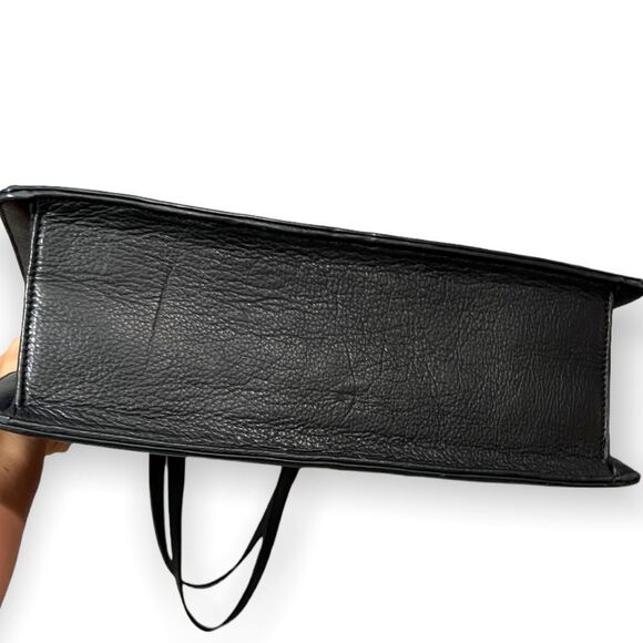 Sydney Rogers | Black Leather Clear IPad Window Shoulder Bag - Picture 3 of 7